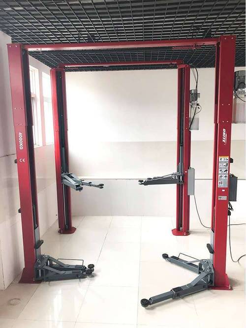 龙门式双柱汽车汽修举升机 二柱龙门升降机液压油缸 托臂自锁防坠举升
